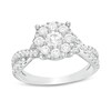 Thumbnail Image 1 of Previously Owned - 1-1/3 CT. T.W. Diamond Frame Twist Shank Engagement Ring in 14K White Gold