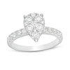 Thumbnail Image 1 of Previously Owned - 1 CT. T.W. Composite Pear-Shaped Diamond Frame Engagement Ring in 14K White Gold
