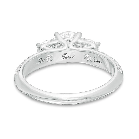 Previously Owned - 1-1/2 CT. T.w. Lab-Grown Diamond Past Present FutureÂ® Engagement Ring in 14K White Gold (G/Si2)