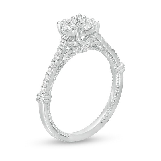 Previously Owned - 1/2 CT. T.w. Composite Diamond Engagement Ring in 14K White Gold