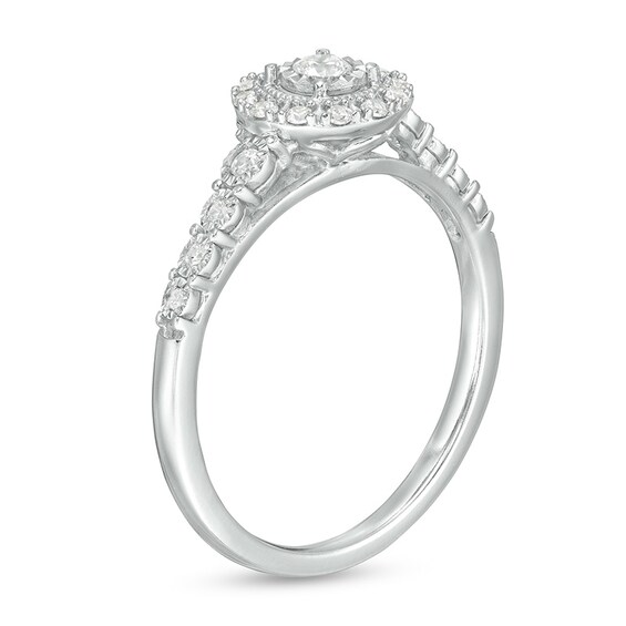 Previously Owned - 1/4 CT. T.w. Diamond Frame Promise Ring in 10K White Gold