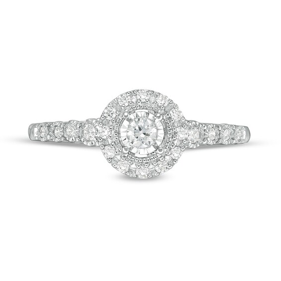 Previously Owned - 1/4 CT. T.w. Diamond Frame Promise Ring in 10K White Gold