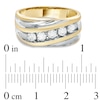 Thumbnail Image 3 of Previously Owned - Men's 1/2 CT. T.W. Diamond Slant Wedding Band in 14K Two-Tone Gold