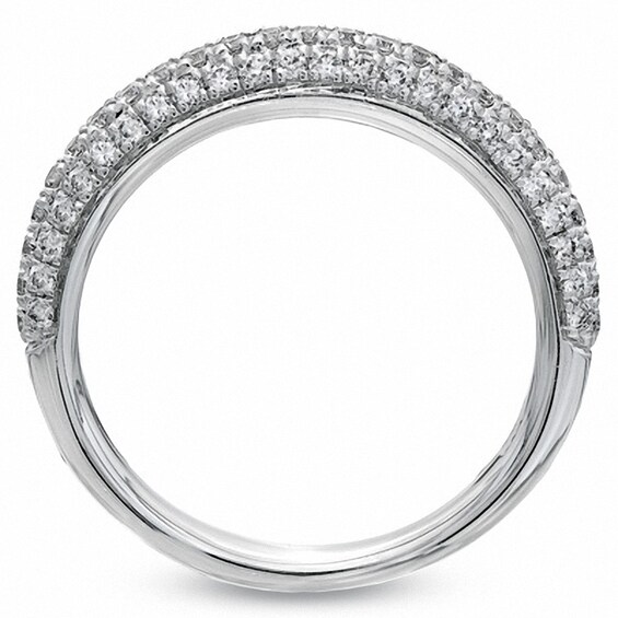 Previously Owned - Vera Wang Love Collection 1/2 CT. T.w. Diamond Three Row Anniversary Band in 14K White Gold