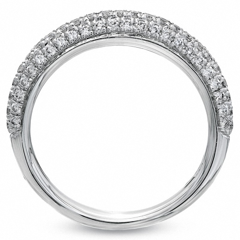 Main Image 2 of Previously Owned - Vera Wang Love Collection 1/2 CT. T.W. Diamond Three Row Anniversary Band in 14K White Gold
