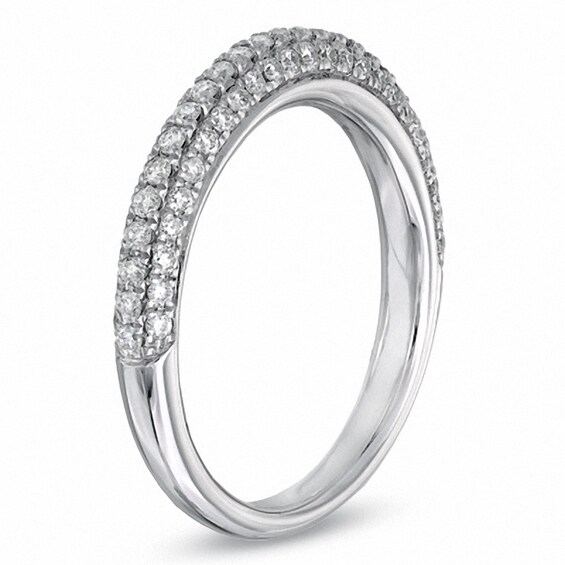 Previously Owned - Vera Wang Love Collection 1/2 CT. T.w. Diamond Three Row Anniversary Band in 14K White Gold