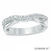 Thumbnail Image 1 of Previously Owned - Celebration 102® 3/8 CT. T.W. Diamond Twist Contour Wedding Band in 18K White Gold (I/SI2)