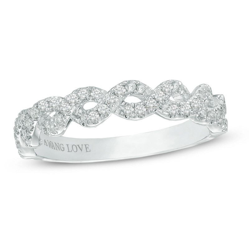 Thumbnail Image 1 of Previously Owned - Vera Wang Love Collection 1/4 CT. T.W. Diamond Braided Band in 14K White Gold