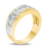 Thumbnail Image 2 of Previously Owned - Men's 1 CT. T.W. Diamond Seven Stone Bar Wedding Band in 10K Two-Tone Gold