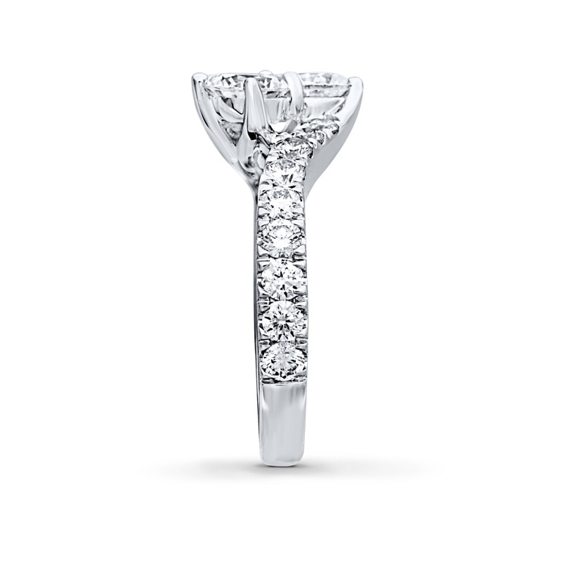 Main Image 2 of Previously Owned - Ever Us® 3 CT. T.W. Two-Stone Diamond Bypass Ring in 14K White Gold