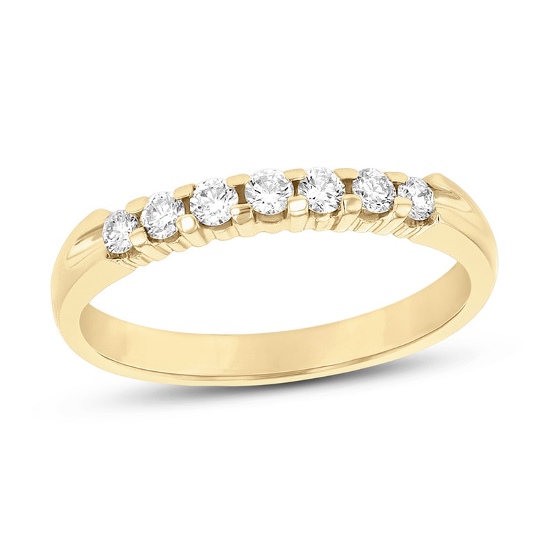 Main Image 1 of Previously Owned - 1/4 CT. T.W. Diamond Seven Stone Anniversary Band in 14K Gold