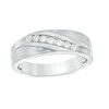 Thumbnail Image 1 of Previously Owned - 1/4 CT. T.W. Diamond Seven Stone Slant Wedding Band in 10K White Gold