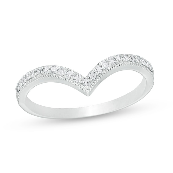 Previously Owned - 1/6 CT. T.w. Diamond Chevron Vintage-Style Anniversary Band in 10K White Gold