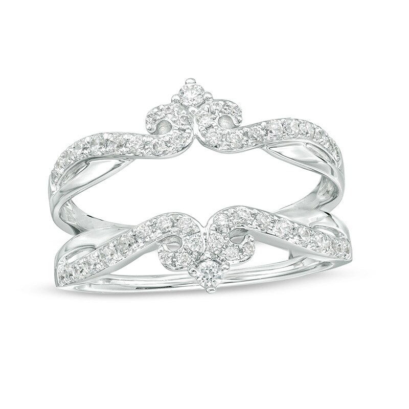 Main Image 1 of Previously Owned - 1/2 CT. T.W. Diamond Double Crown Solitaire Enhancer in 14K White Gold