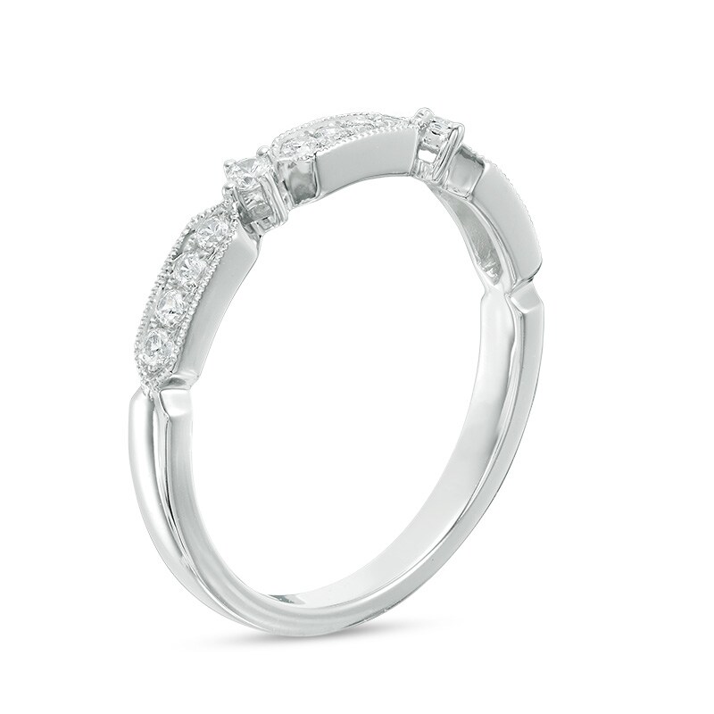 Main Image 2 of Previously Owned - 1/5 CT. T.W. Diamond Art Deco Vintage-Style Band in 10K White Gold