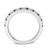 Thumbnail Image 3 of Previously Owned - Vera Wang Love Collection 1/8 CT. T.W. Diamond and Blue Sapphire Band in 14K White Gold