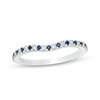 Thumbnail Image 1 of Previously Owned - Vera Wang Love Collection Blue Sapphire and 1/15 CT. T.W. Diamond Contour Band in 14K White Gold