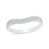 Thumbnail Image 1 of Previously Owned - 1/4 CT. T.W. Diamond Double Row Contour Anniversary Band in 10K White Gold