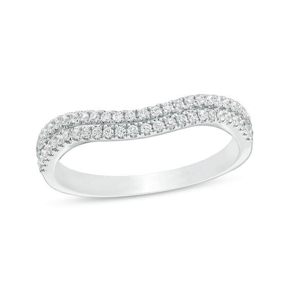 Previously Owned - 1/4 CT. T.w. Diamond Double Row Contour Anniversary Band in 10K White Gold