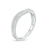 Thumbnail Image 2 of Previously Owned - 1/4 CT. T.W. Diamond Double Row Contour Anniversary Band in 10K White Gold