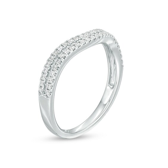 Previously Owned - 1/4 CT. T.w. Diamond Double Row Contour Anniversary Band in 10K White Gold
