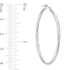 Thumbnail Image 2 of Previously Owned - 40.0mm Diamond-Cut Hoop Earrings in 14K White Gold
