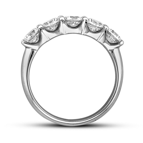 Previously Owned - 1-1/6 CT. T.w. Diamond Five Stone Anniversary Band in 14K White Gold