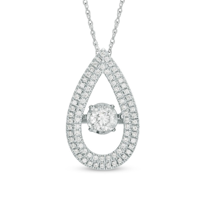 Main Image 1 of Previously Owned - 1/2 CT. T.W. Diamond Teardrop Pendant in 10K White Gold