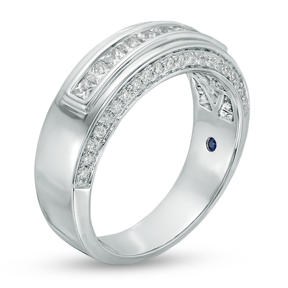 Previously Owned - Vera Wang Men's 1 CT. T.w. Diamond Nine Stone Wedding Band in 14K White Gold