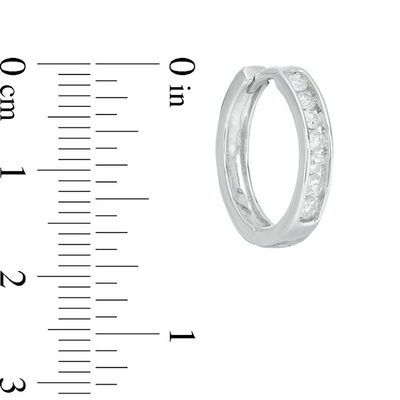 Previously Owned - 1/2 CT. T.w. Diamond Huggie Hoop Earrings in 10K White Gold