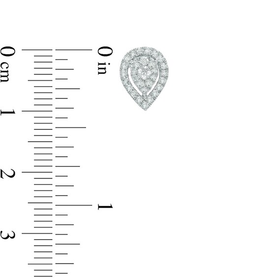 Previously Owned - 1/2 CT. T.w. Composite Diamond Pear-Shaped Stud Earrings in 10K White Gold