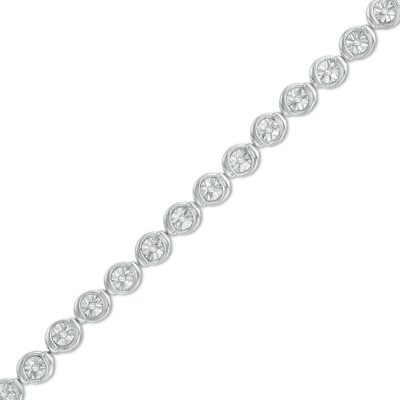 Previously Owned - 1/10 CT. T.w. Diamond Orbit Bracelet in Sterling Silver - 7.25"