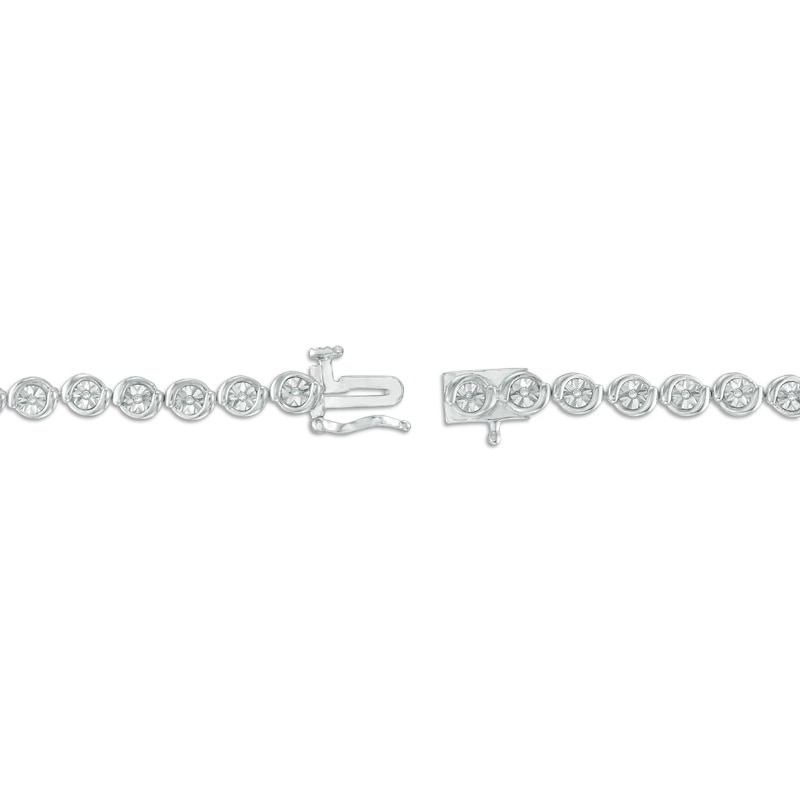 Main Image 2 of Previously Owned - 1/10 CT. T.W. Diamond Orbit Bracelet in Sterling Silver - 7.25"