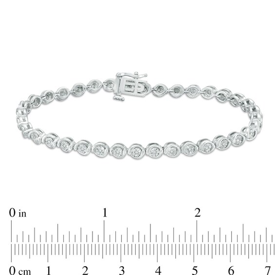 Previously Owned - 1/10 CT. T.w. Diamond Orbit Bracelet in Sterling Silver - 7.25"