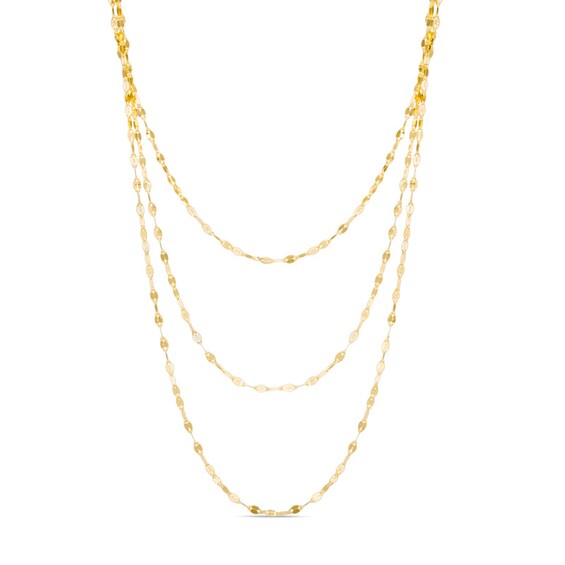 Previously Owned - Made in Italy Triple-Strand Necklace in 14K Gold - 20"