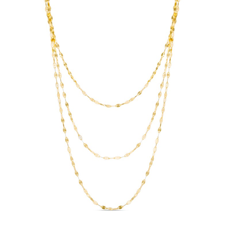 Main Image 1 of Previously Owned - Made in Italy Triple-Strand Necklace in 14K Gold - 20"