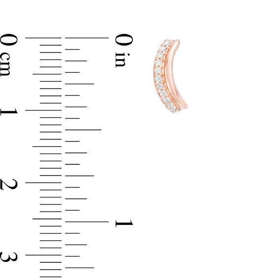 Previously Owned - 1/10 CT. T.w. Diamond Curve J-Hoop Earrings in 10K Rose Gold