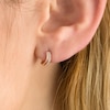 Thumbnail Image 3 of Previously Owned - 1/10 CT. T.W. Diamond Curve J-Hoop Earrings in 10K Rose Gold