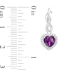Thumbnail Image 3 of Previously Owned - Heart-Shaped Amethyst and Lab-Created White Sapphire Infinity Drop Pendant and Earrings Set