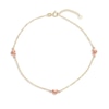 Thumbnail Image 1 of Previously Owned - Puff Heart Station Anklet in 14K Two-Tone Gold - 10"