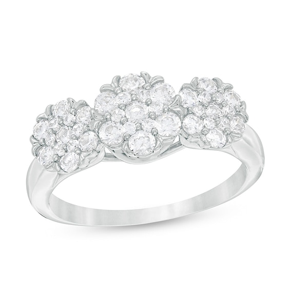 Previously Owned - 1 CT. T.w. Composite Diamond Three Stone Ring in 10K White Gold
