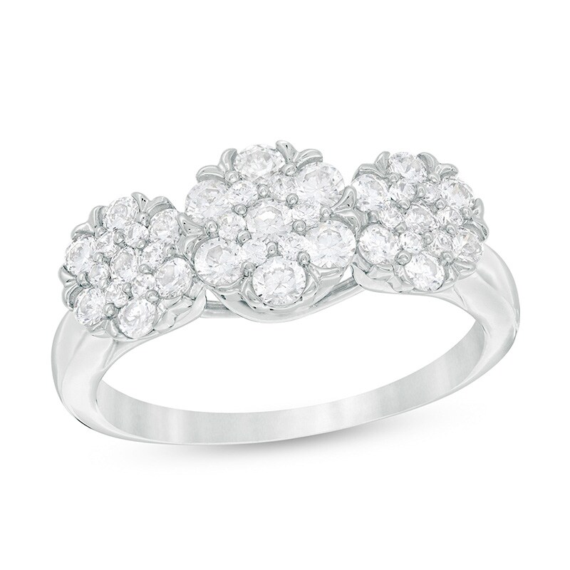 Main Image 1 of Previously Owned - 1 CT. T.W. Composite Diamond Three Stone Ring in 10K White Gold