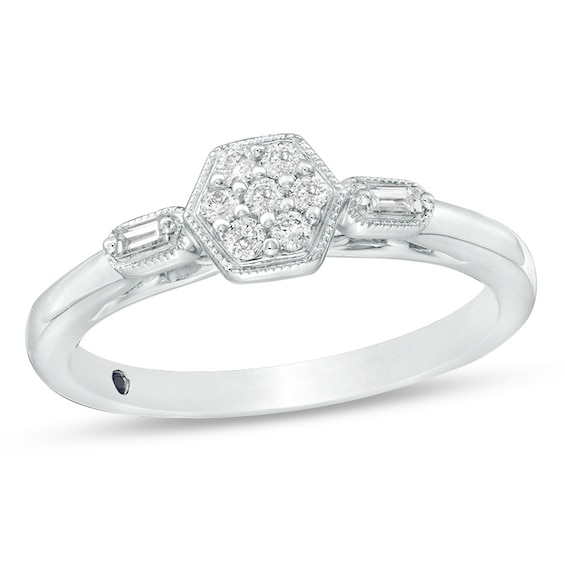 Previously Owned - Cherished Promise Collectionâ¢ 1/6 CT. T.w. Composite Diamond Promise Ring in Sterling Silver