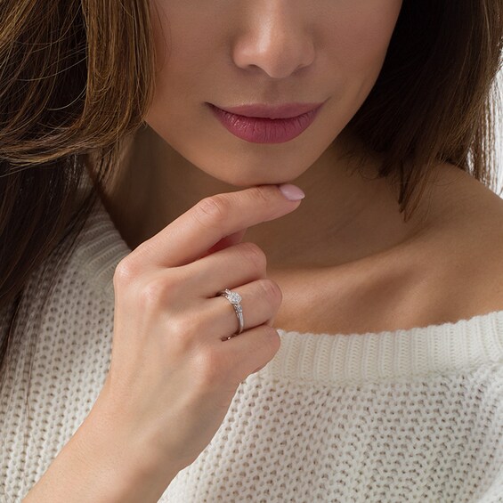 Previously Owned - Cherished Promise Collectionâ¢ 1/6 CT. T.w. Composite Diamond Promise Ring in Sterling Silver