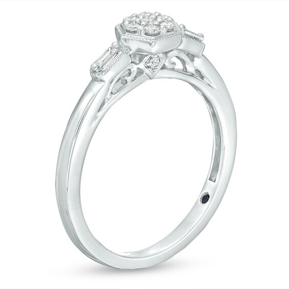 Previously Owned - Cherished Promise Collectionâ¢ 1/6 CT. T.w. Composite Diamond Promise Ring in Sterling Silver