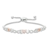 Thumbnail Image 1 of Previously Owned - 1/20 CT. T.W. Diamond "I Heart U" and Infinity Bracelet in Sterling Silver and 10K Rose Gold - 9.5"