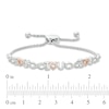 Thumbnail Image 3 of Previously Owned - 1/20 CT. T.W. Diamond "I Heart U" and Infinity Bracelet in Sterling Silver and 10K Rose Gold - 9.5"