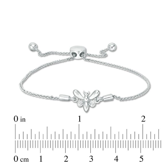 Previously Owned - Diamond Accent Butterfly Bolo Bracelet in Sterling Silver - 9.5"