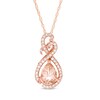 Thumbnail Image 0 of Previously Owned - Pear-Shaped Morganite and 1/8 CT. T.W. Diamond Teardrop Pendant in 10K Rose Gold