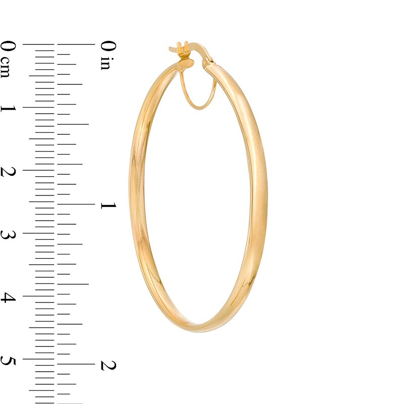 Main Image 3 of Previously Owned - 40.0mm Tube Hoop Earrings in 10K Gold